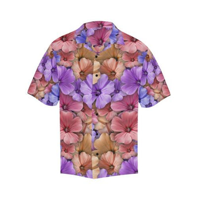 Colorful Geranium Pattern Men Hawaiian Shirt