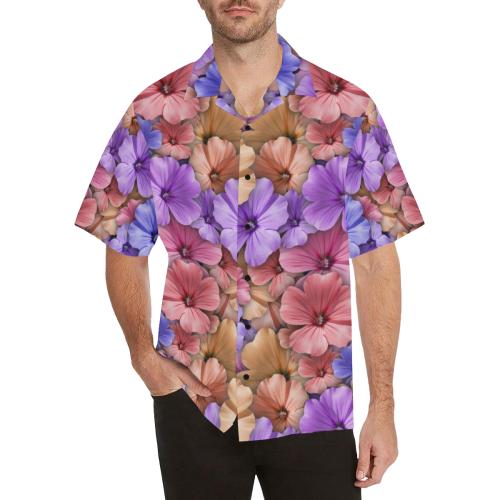 Colorful Geranium Pattern Men Hawaiian Shirt