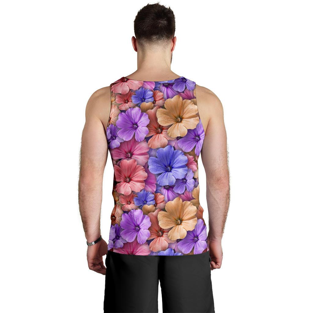 Colorful Geranium Pattern Men Tank Top