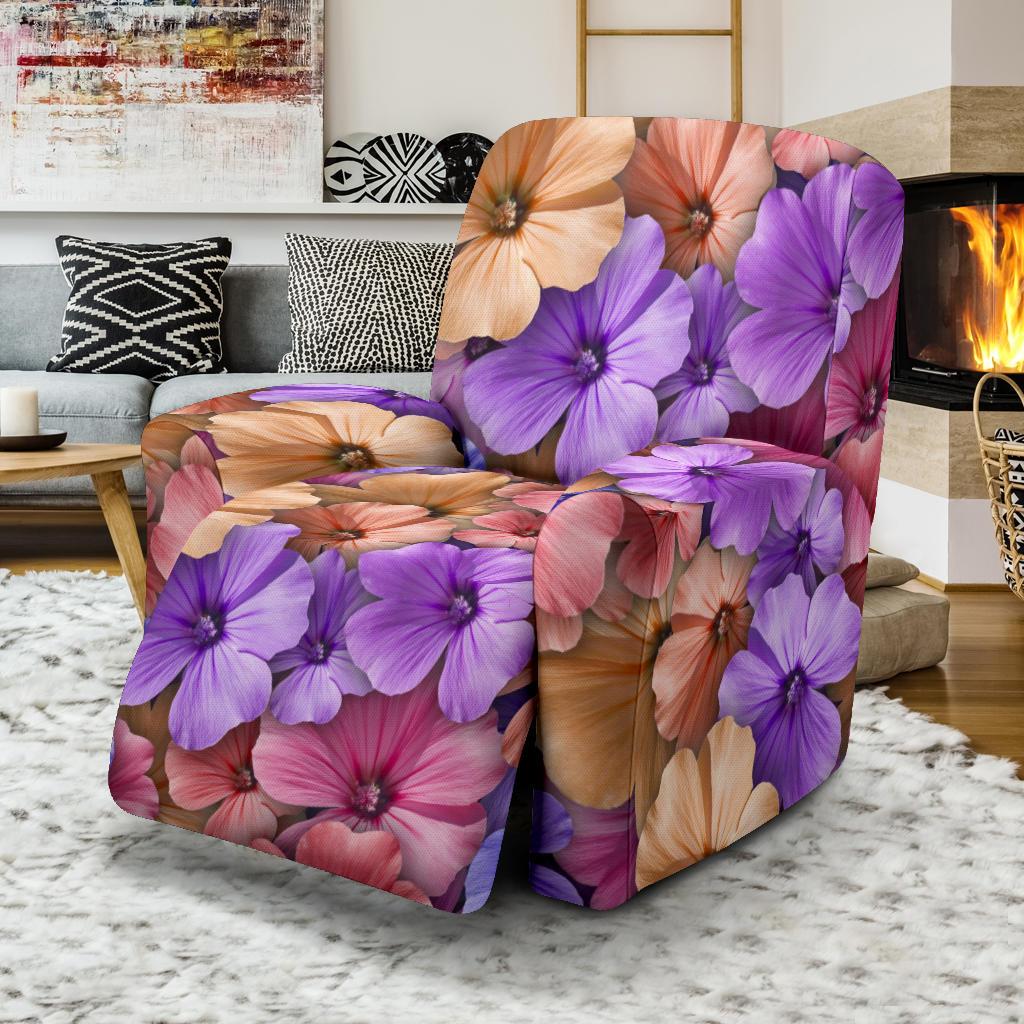 Colorful Geranium Pattern Recliner Slipcover-JORJUNE.COM