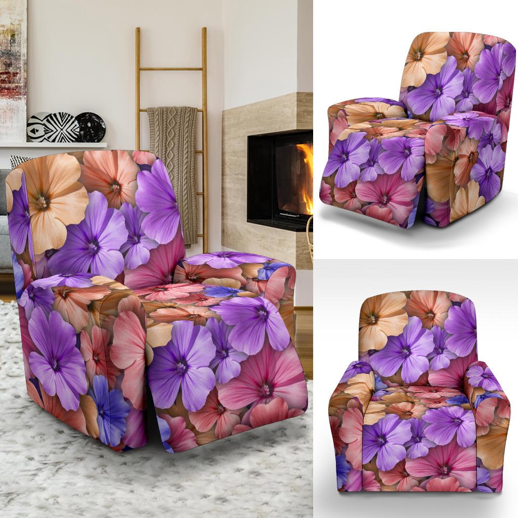 Colorful Geranium Pattern Recliner Slipcover-JORJUNE.COM