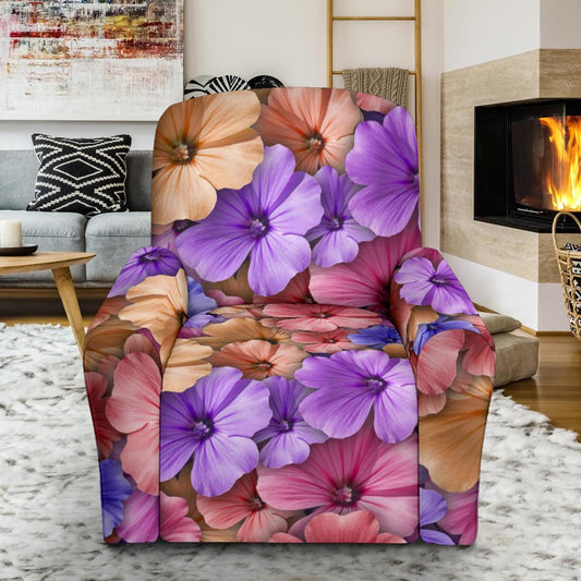 Colorful Geranium Pattern Recliner Slipcover-JORJUNE.COM