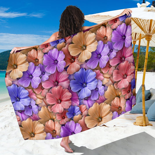 Colorful Geranium Pattern Sarong Pareo Wrap