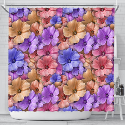 Colorful Geranium Pattern Shower Curtain