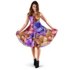 Colorful Geranium Pattern Sleeveless Mini Dress