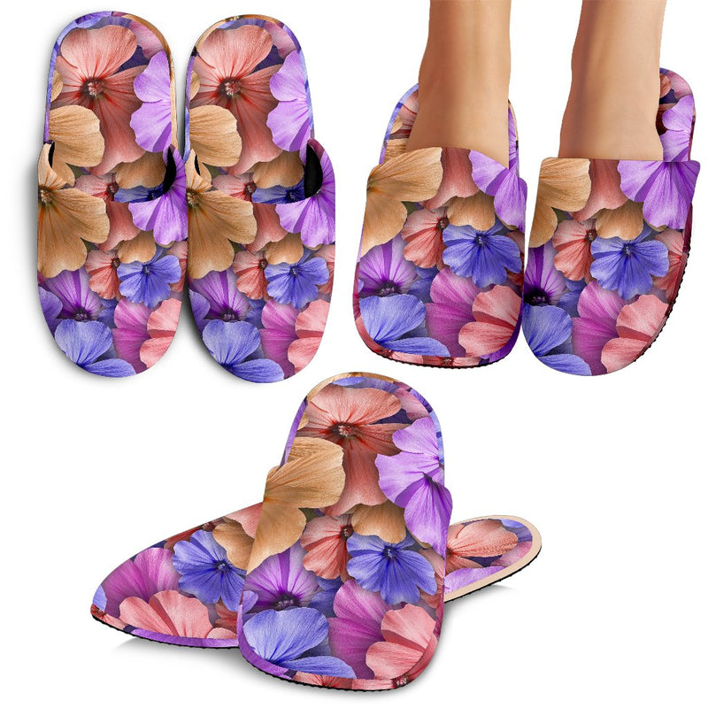 Colorful Geranium Pattern Slippers