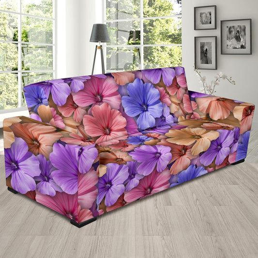 Colorful Geranium Pattern Sofa Slipcover-JORJUNE.COM
