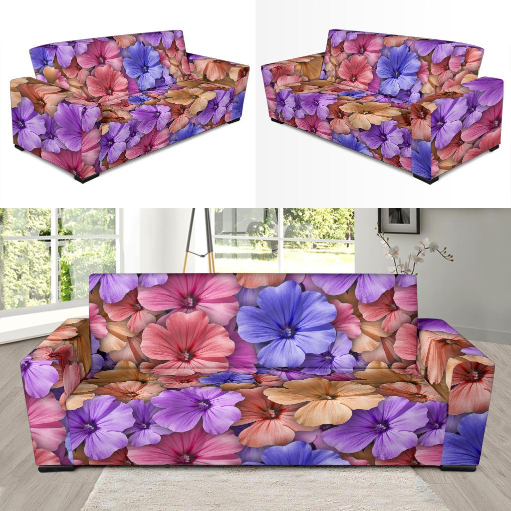 Colorful Geranium Pattern Sofa Slipcover-JORJUNE.COM