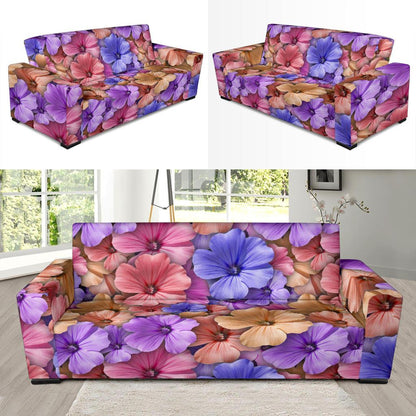 Colorful Geranium Pattern Sofa Slipcover-JORJUNE.COM