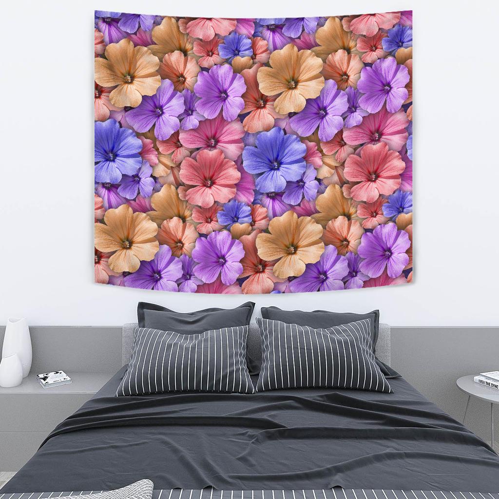 Colorful Geranium Pattern Tapestry