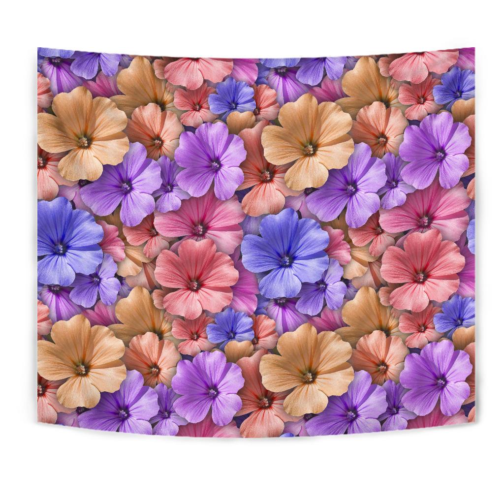 Colorful Geranium Pattern Tapestry