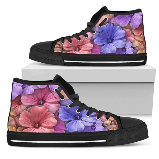 Colorful Geranium Pattern Women High Top Shoes