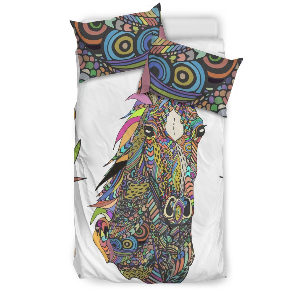 Colorful Horse Duvet Cover Bedding Set