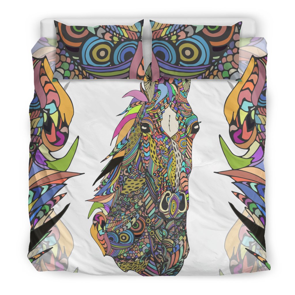 Colorful Horse Duvet Cover Bedding Set