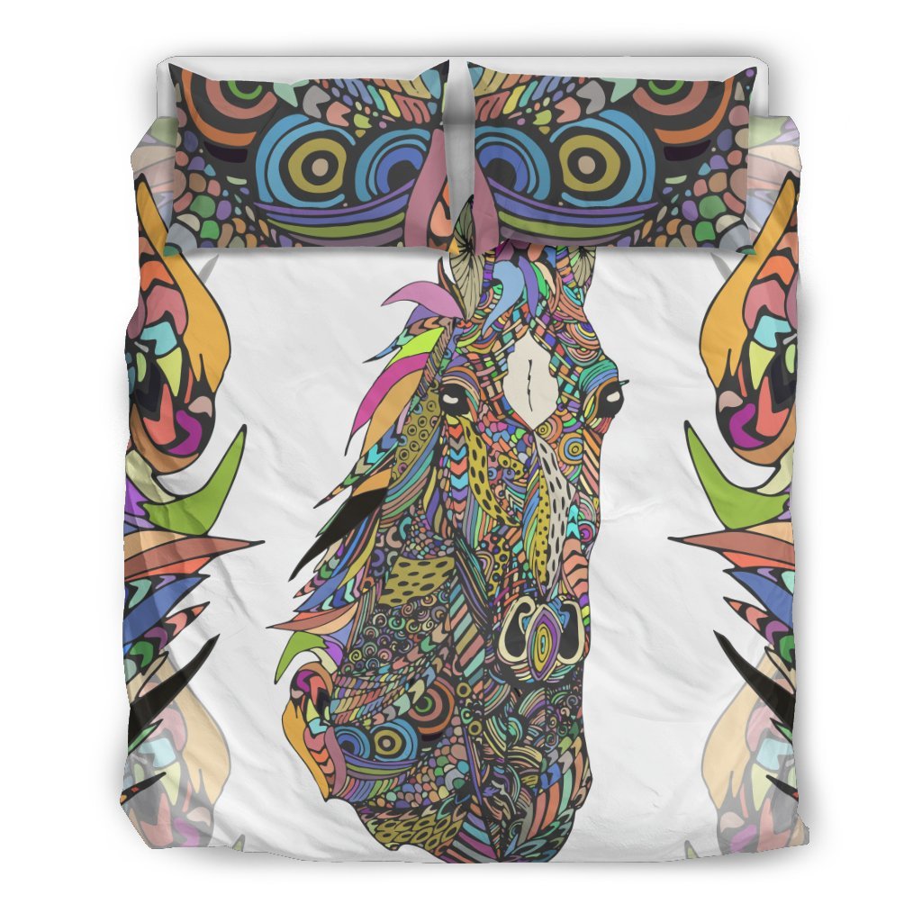 Colorful Horse Duvet Cover Bedding Set