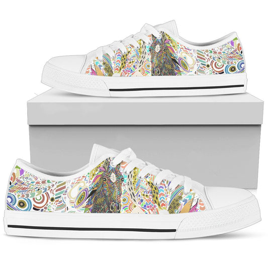 Colorful Horse Men Low Top Canvas Shoes
