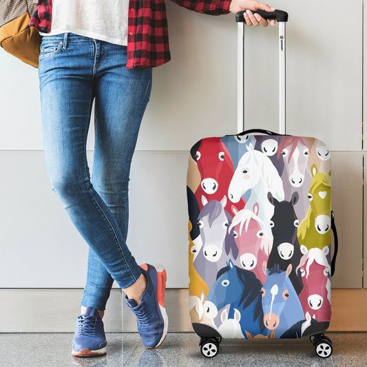 Colorful Horse Pattern Luggage Cover Protector
