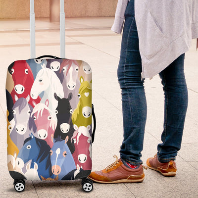 Colorful Horse Pattern Luggage Cover Protector