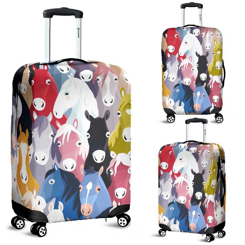 Colorful Horse Pattern Luggage Cover Protector