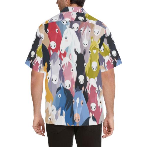 Colorful Horse Pattern Men Hawaiian Shirt