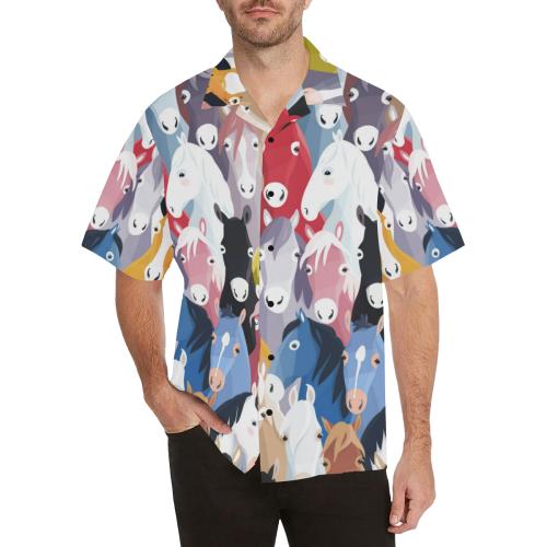 Colorful Horse Pattern Men Hawaiian Shirt