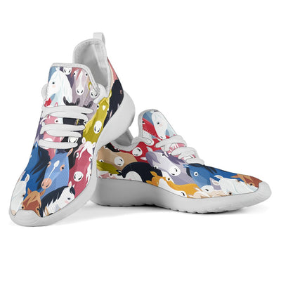 Colorful Horse Pattern Mesh Knit Sneakers Shoes