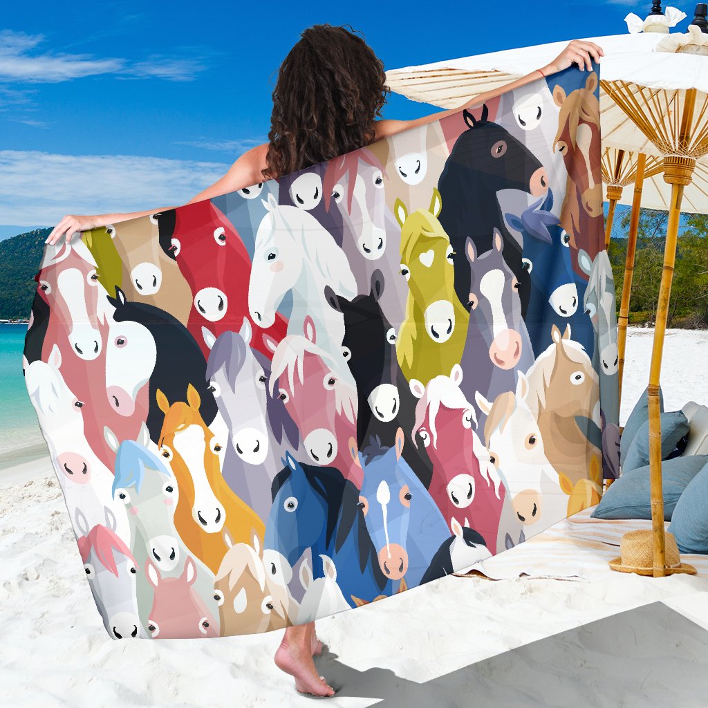 Colorful Horse Pattern Sarong Pareo Wrap