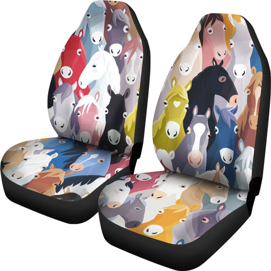 Colorful Horse Pattern Universal Fit Car Seat Covers
