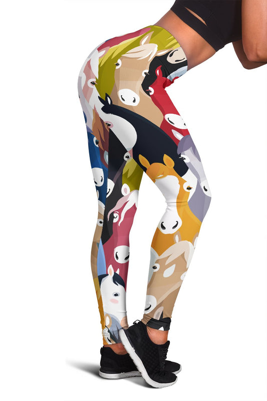 Colorful Horse Pattern Women Leggings