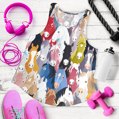 Colorful Horse Pattern Women Racerback Tank Top