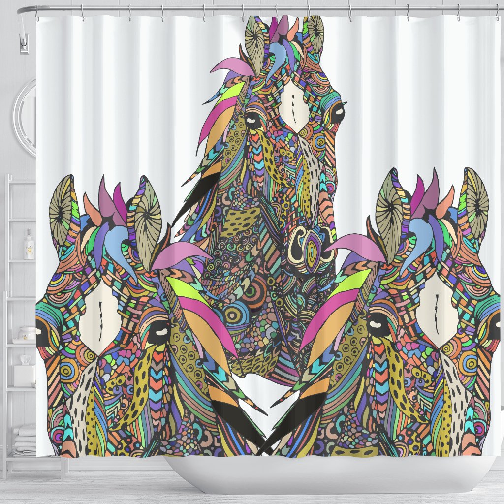Colorful Horse Shower Curtain