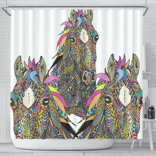 Colorful Horse Shower Curtain