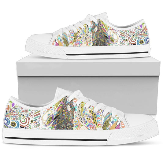 Colorful Horse Women Low Top Canvas Shoes