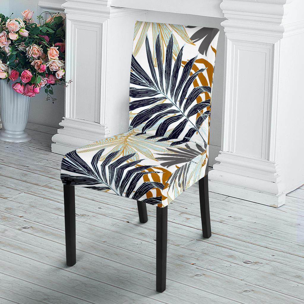 Colorful Tropical Palm Leaves Dining Chair Slipcover-JORJUNE.COM