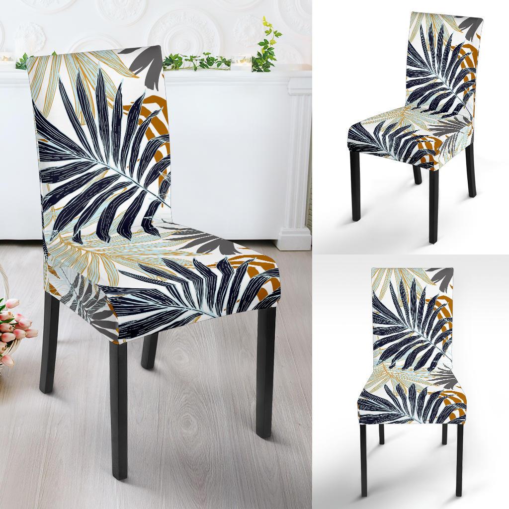 Colorful Tropical Palm Leaves Dining Chair Slipcover-JORJUNE.COM