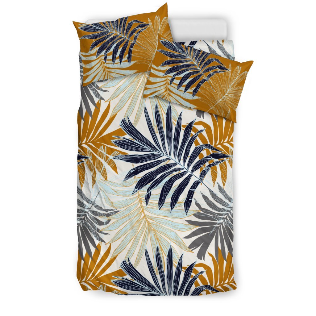 Colorful Tropical Palm Leaves Duvet Cover Bedding Set