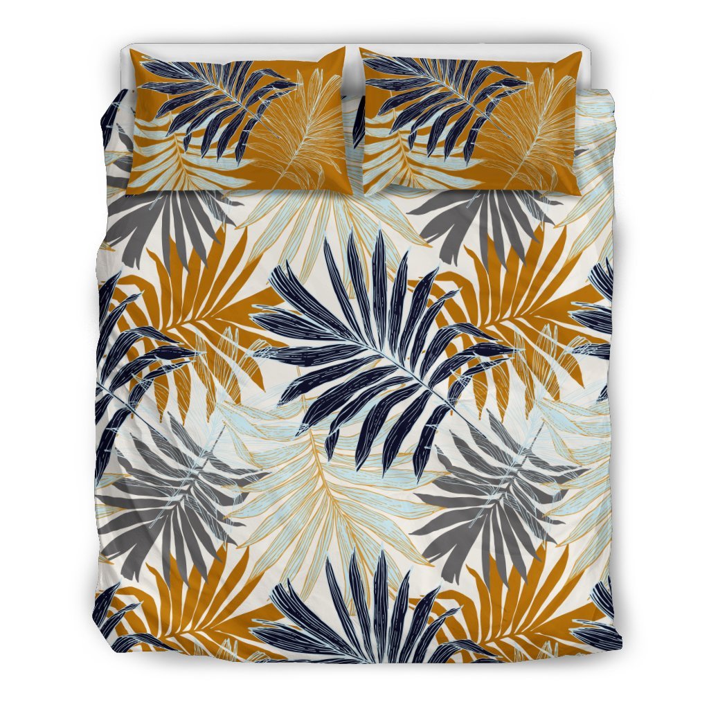 Colorful Tropical Palm Leaves Duvet Cover Bedding Set