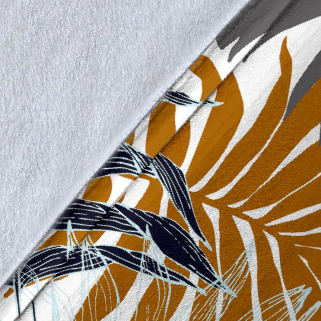 Colorful Tropical Palm Leaves Fleece Blanket