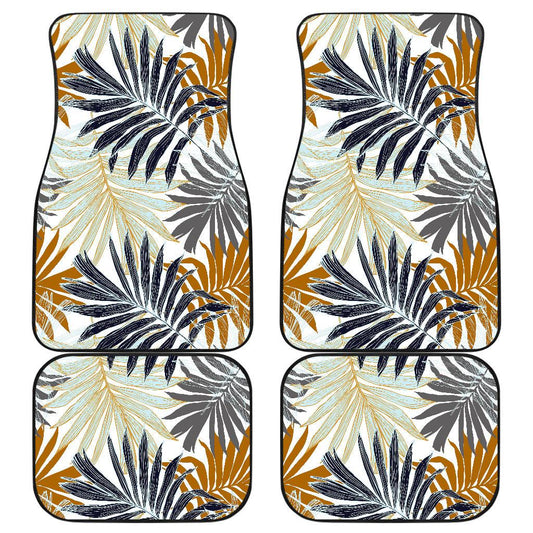 Colorful Tropical Palm Leaves Front and Back Car Floor Mats