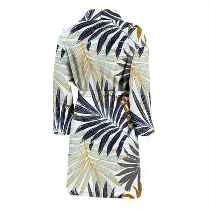 Colorful Tropical Palm Leaves Men Bath Robe