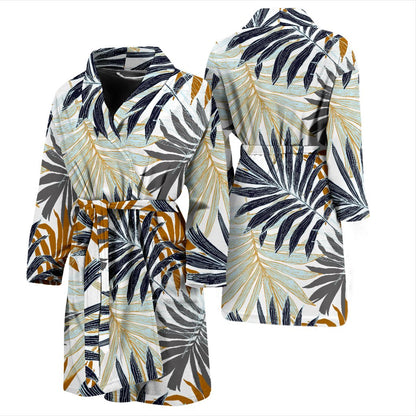 Colorful Tropical Palm Leaves Men Bath Robe