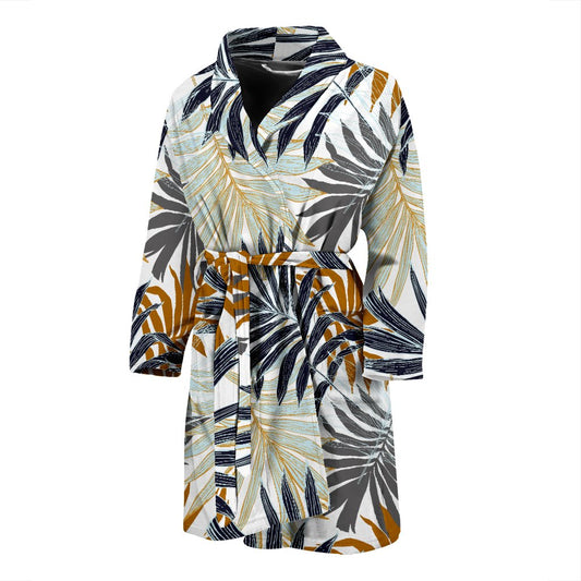 Colorful Tropical Palm Leaves Men Bath Robe