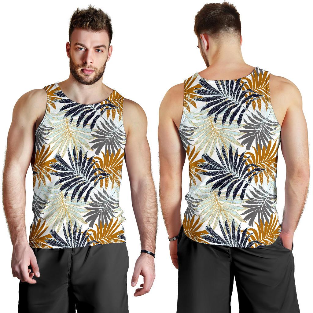 Colorful Tropical Palm Leaves Men Tank Top