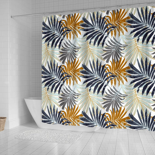 Colorful Tropical Palm Leaves Shower Curtain
