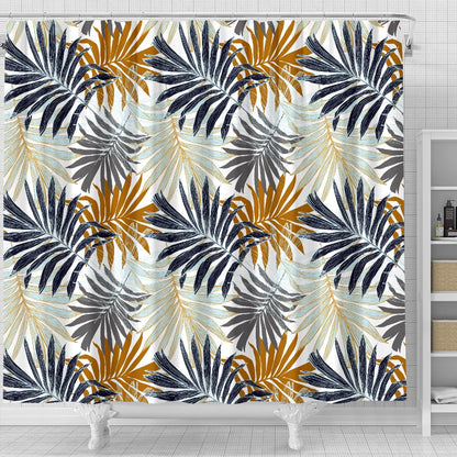 Colorful Tropical Palm Leaves Shower Curtain