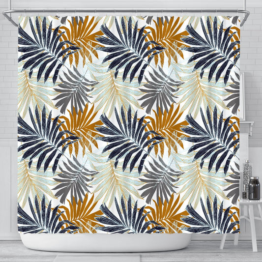 Colorful Tropical Palm Leaves Shower Curtain
