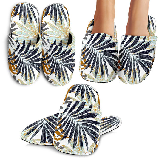 Colorful Tropical Palm Leaves Slippers
