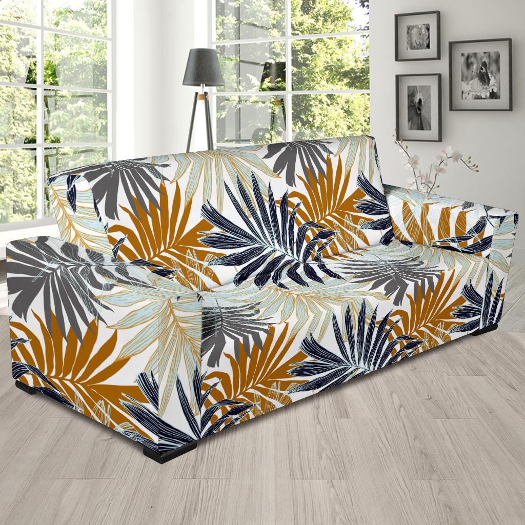 Colorful Tropical Palm Leaves Sofa Slipcover-JORJUNE.COM