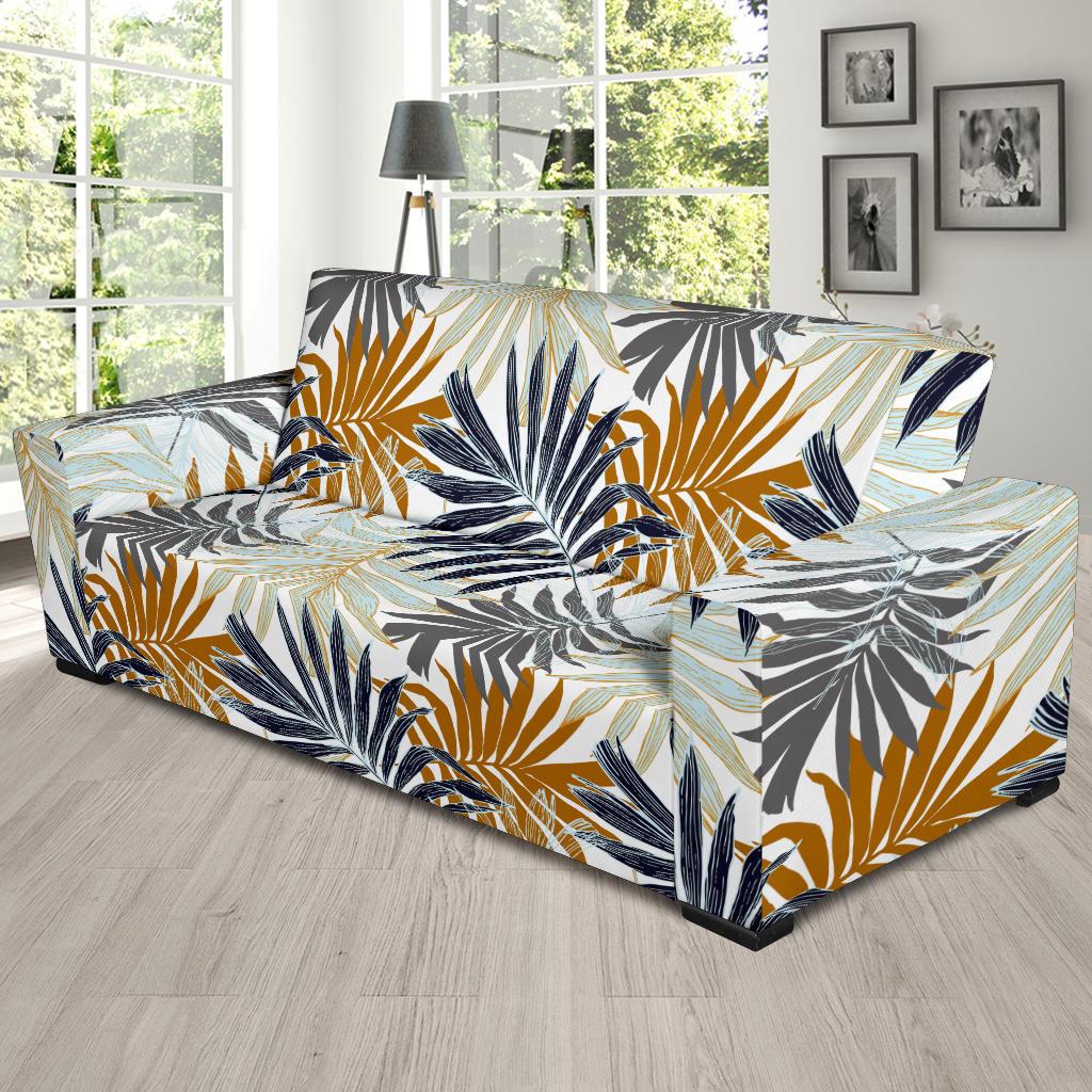 Colorful Tropical Palm Leaves Sofa Slipcover-JORJUNE.COM
