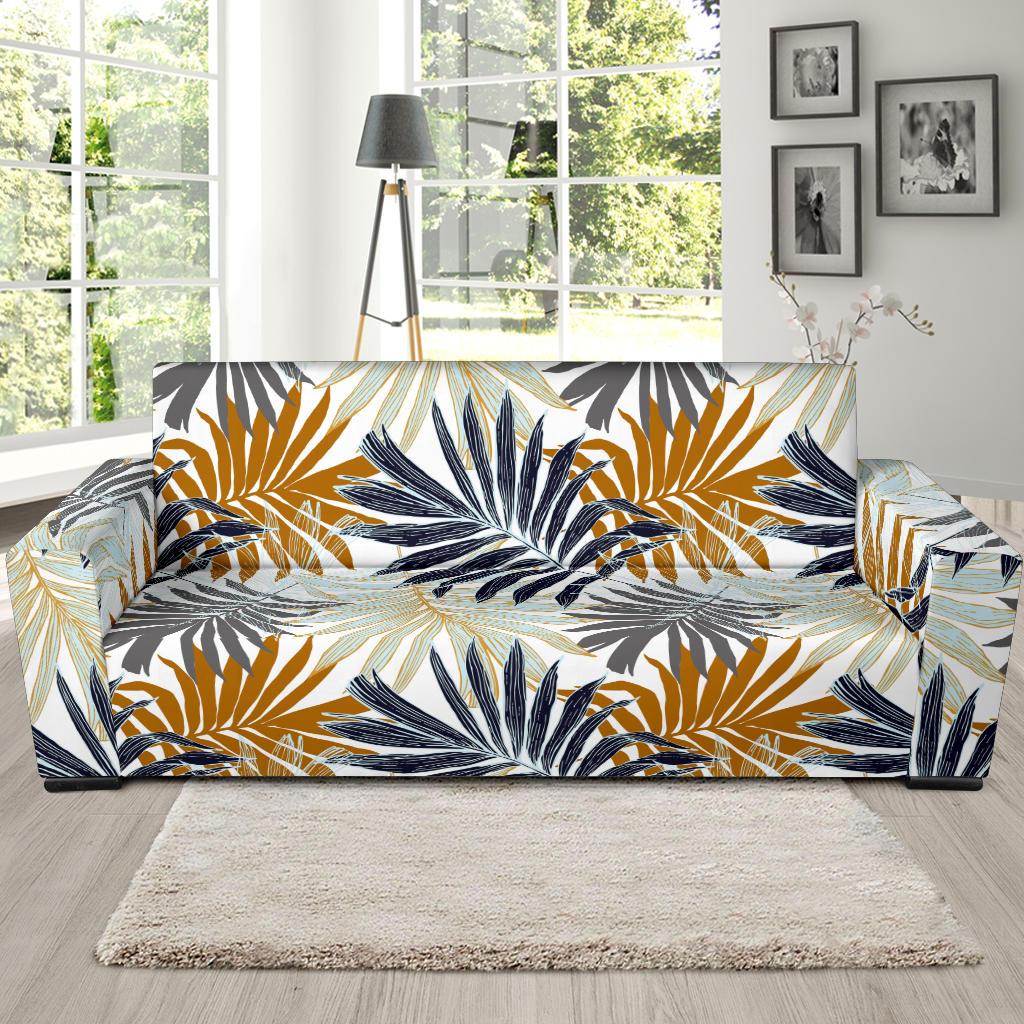 Colorful Tropical Palm Leaves Sofa Slipcover-JORJUNE.COM